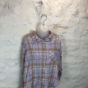Time and tru womens flannel large (12-14) long sleeve shirt